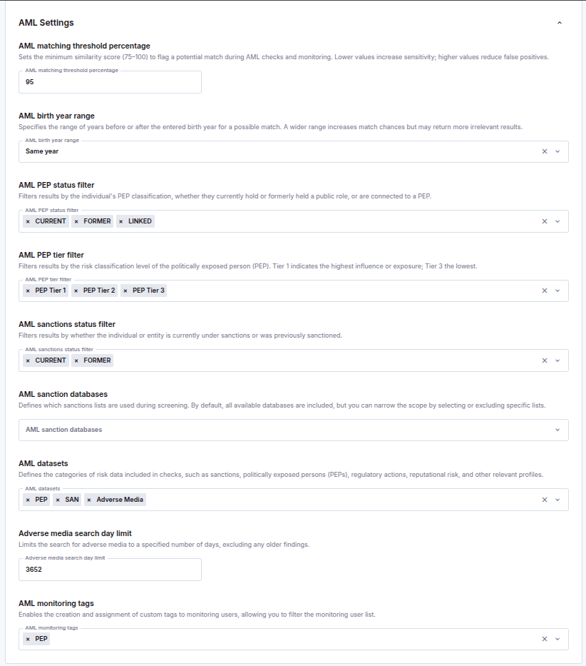 Anti-Money Laundering (AML) - iDenfy Documentation
