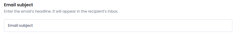 Email subject field in the email template editor