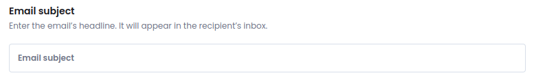 Email subject field in the email template editor