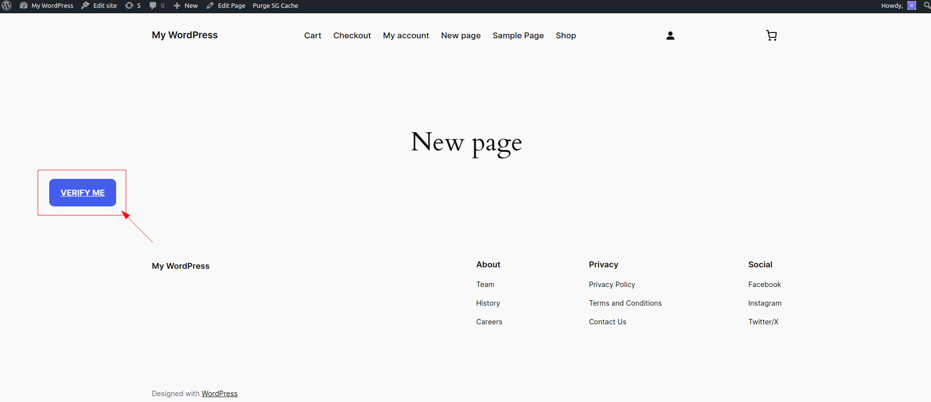 iDenfy WordPress button