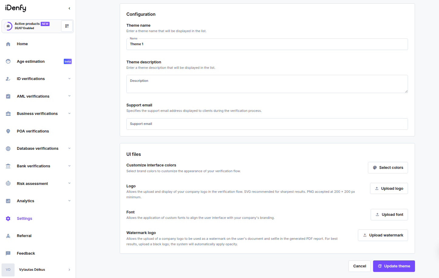 KYC Create theme — UI files