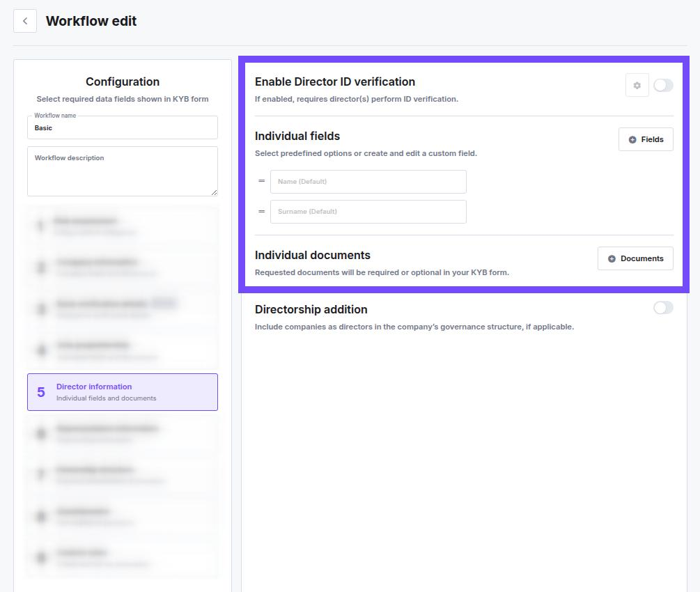 Director Information Workflow Step - iDenfy Documentation