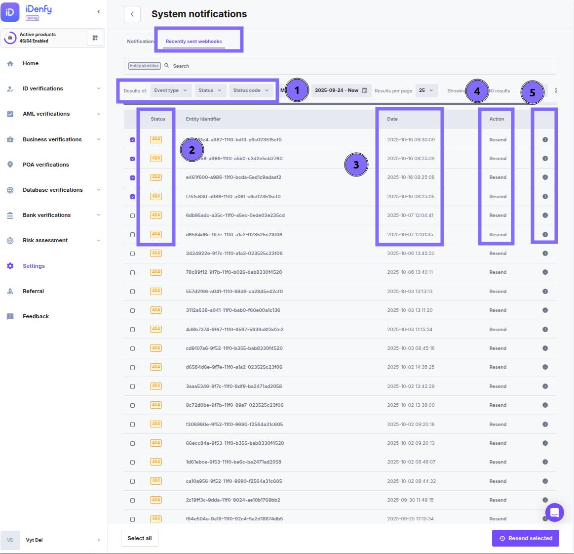 System Notifications for Webhooks and Emails - iDenfy Documentation