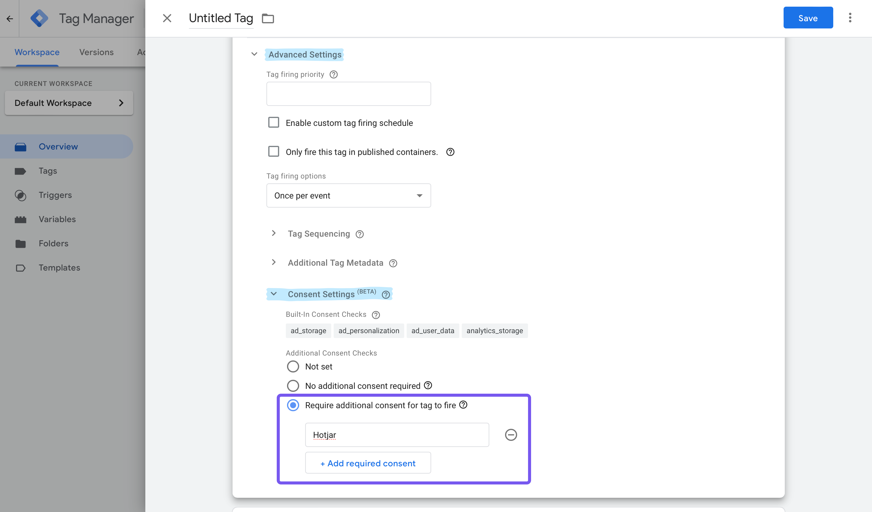 Consent Settings