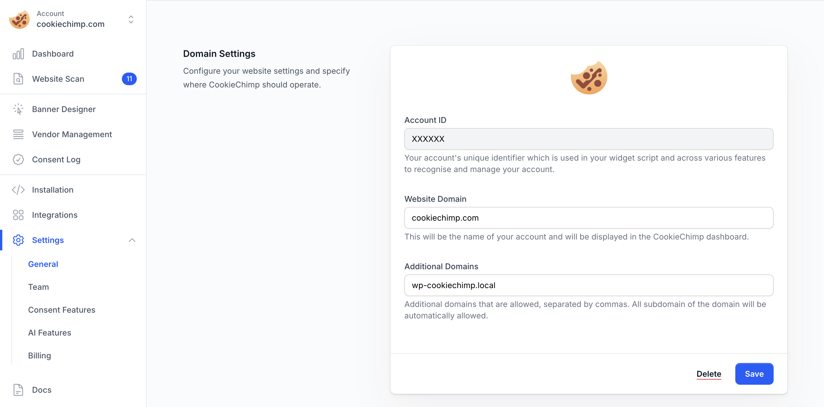 CookieChimp Account ID