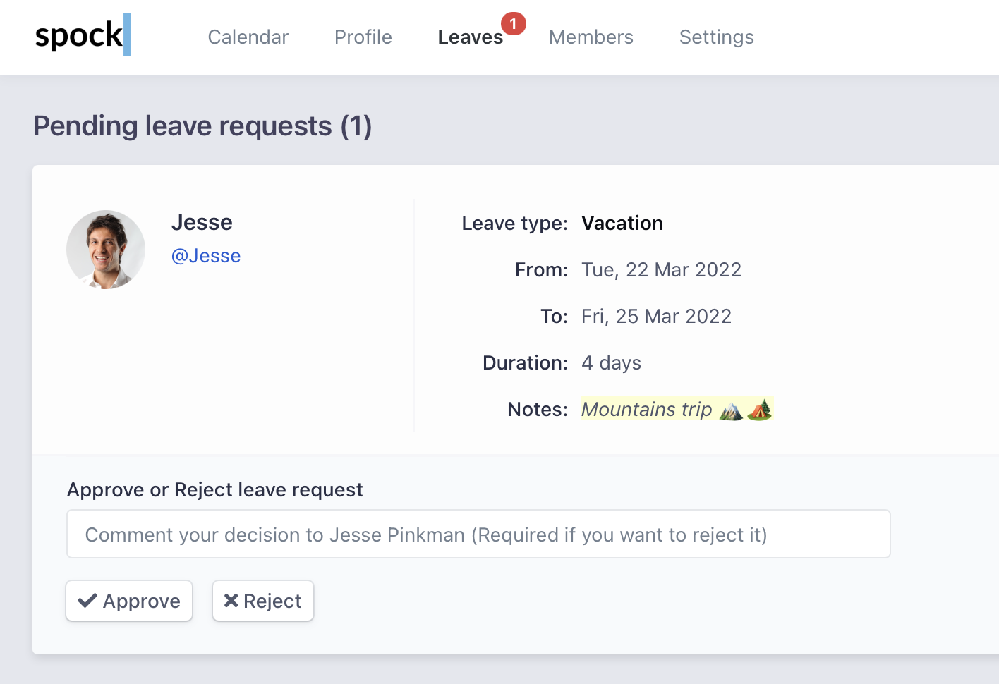 Pending approvals in Dashboard