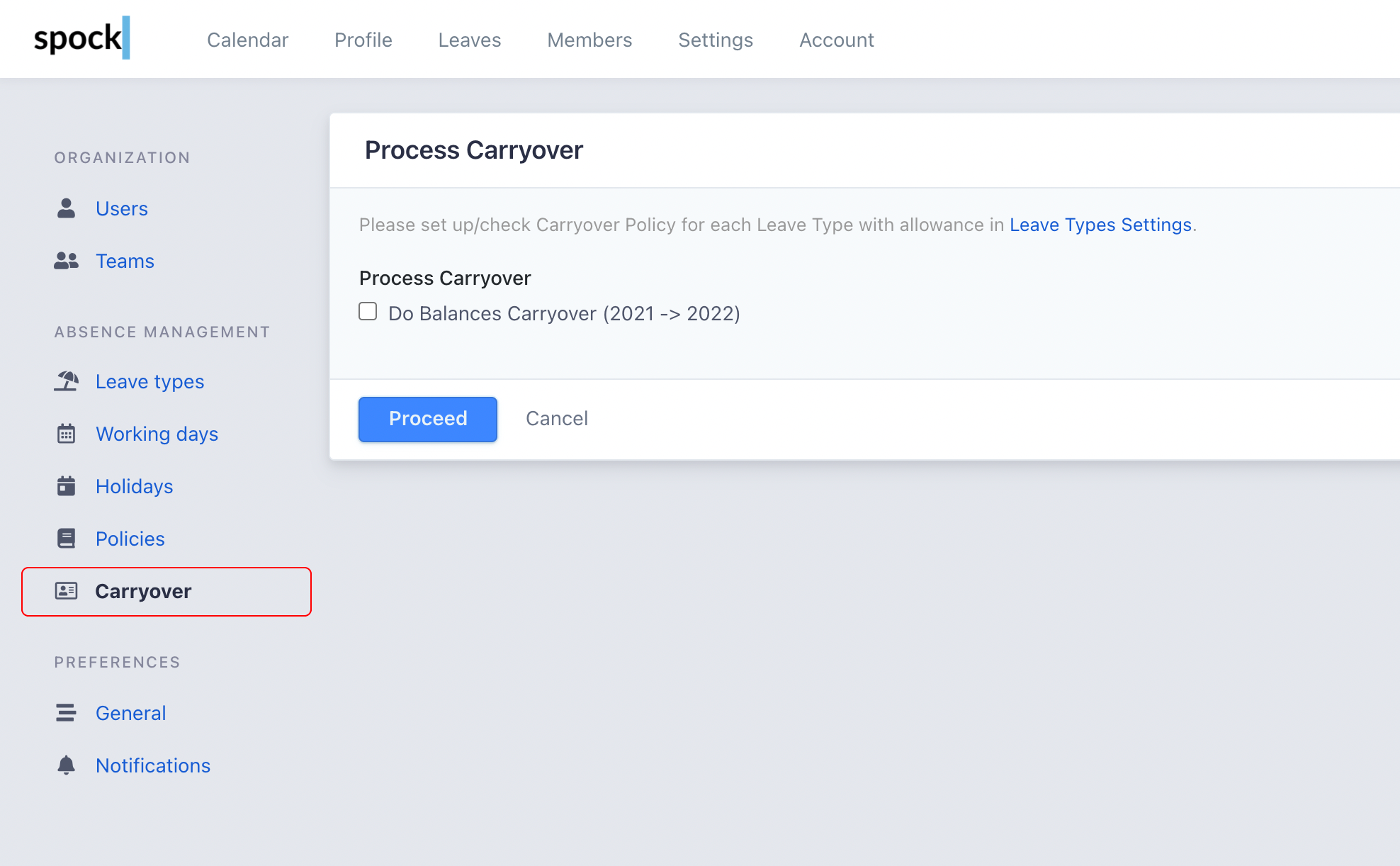 Carryover process execution