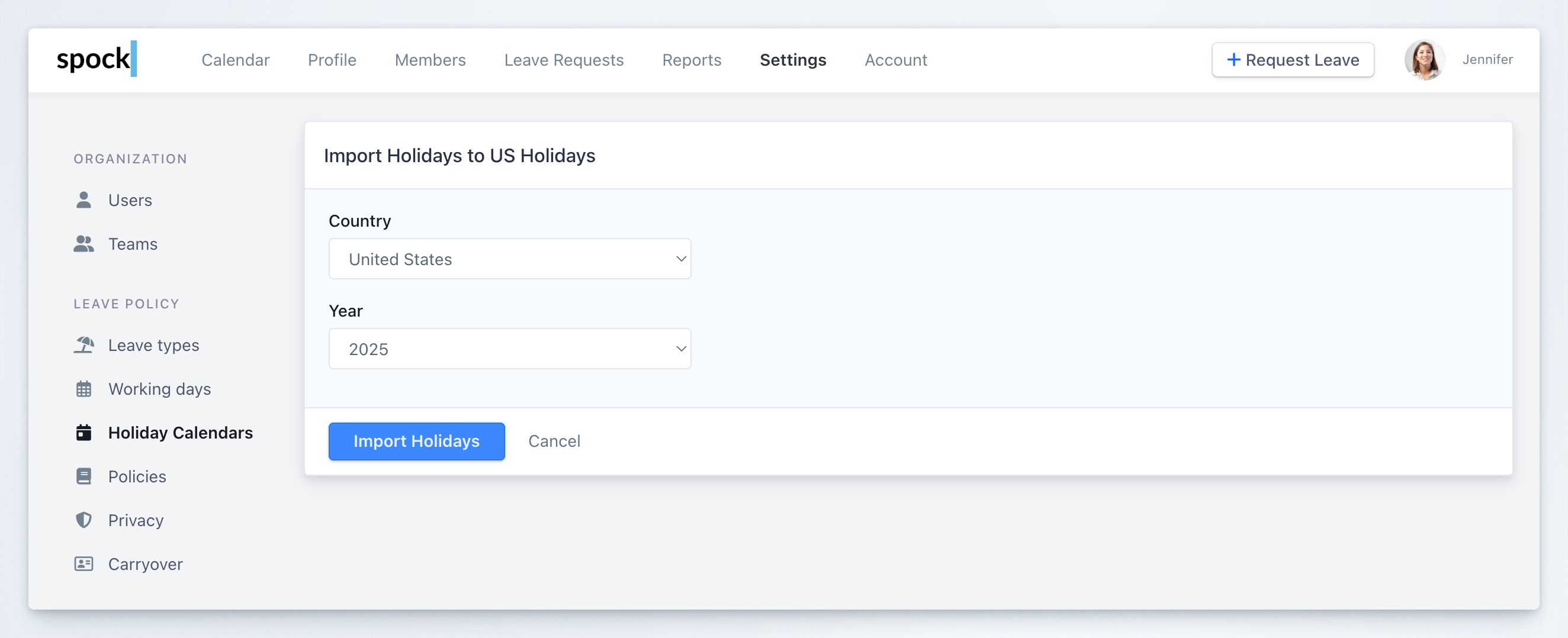 Holiday Calendar Import Holidays Country