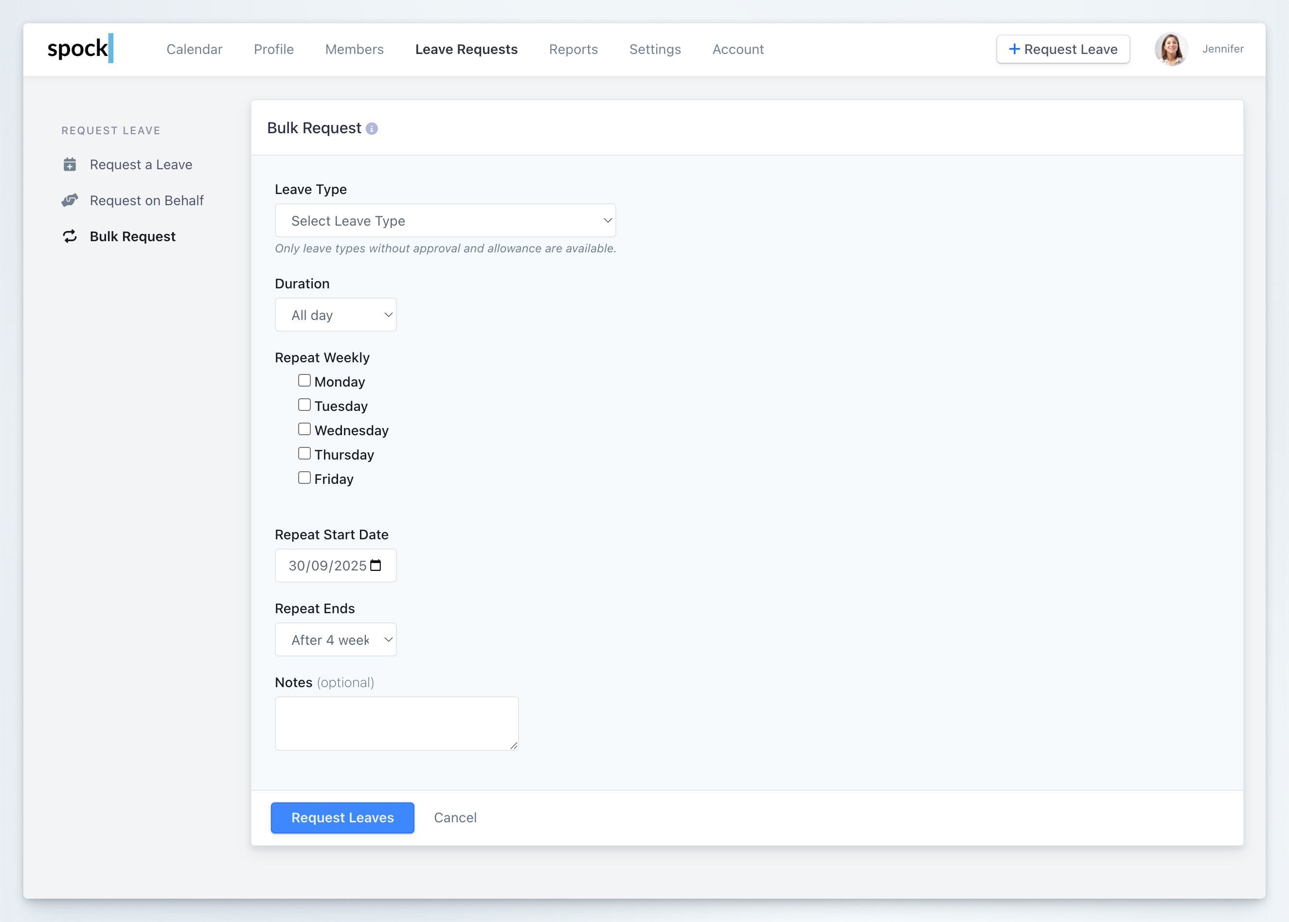 Bulk request in dashboard