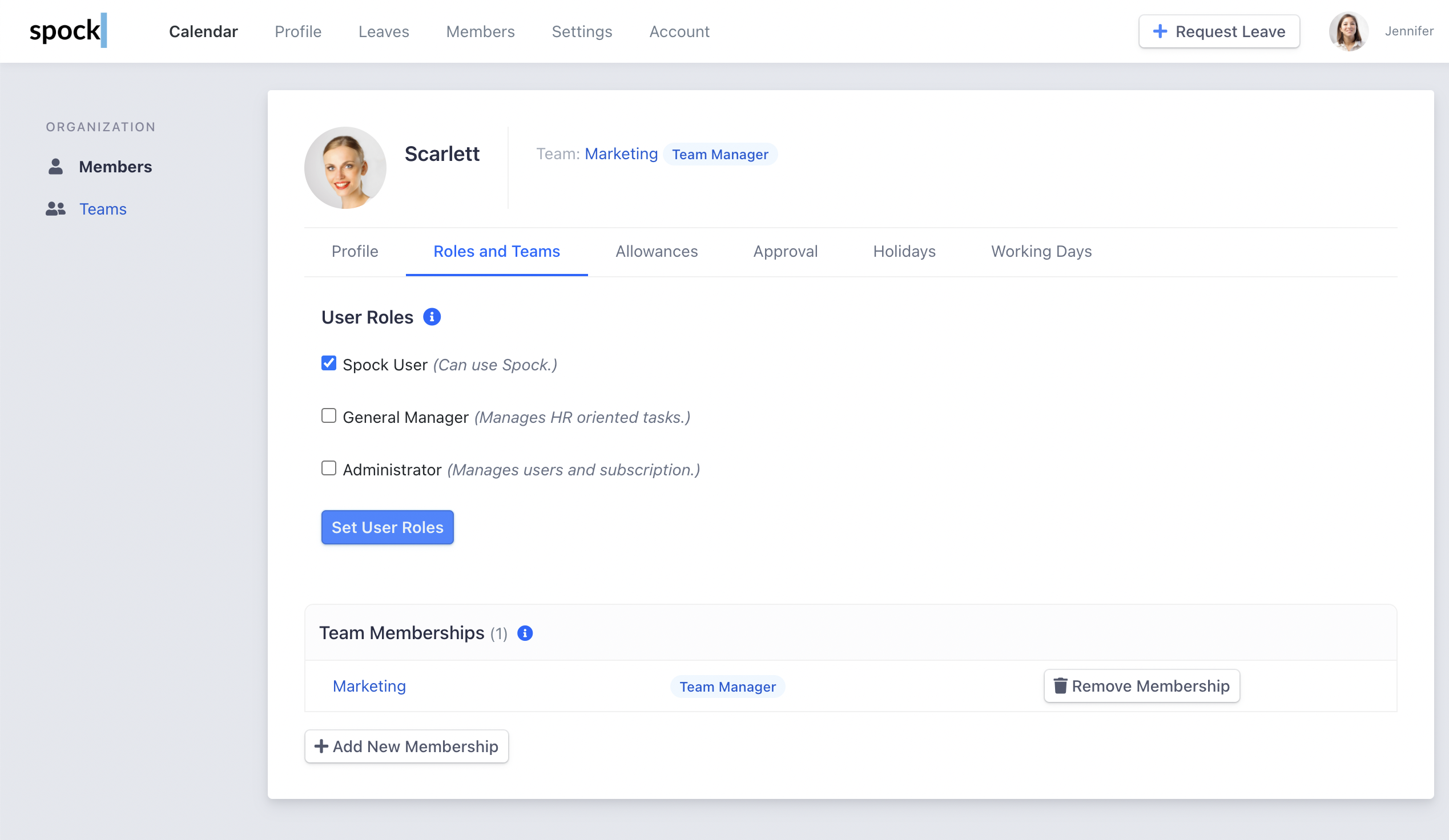 User team membership management