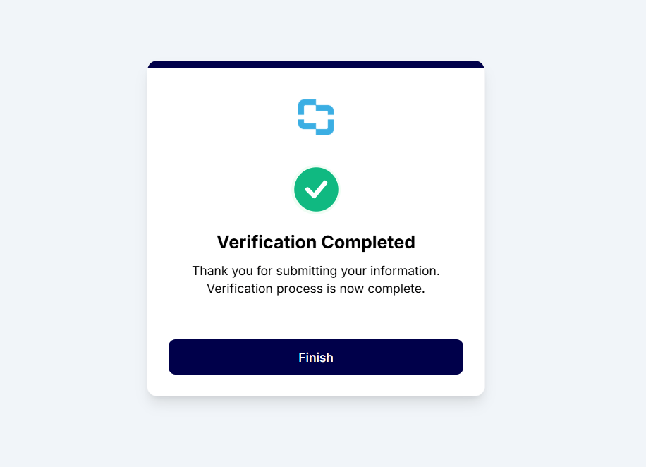 Verification Completed page shown when Skip Verification Completed Page is disabled