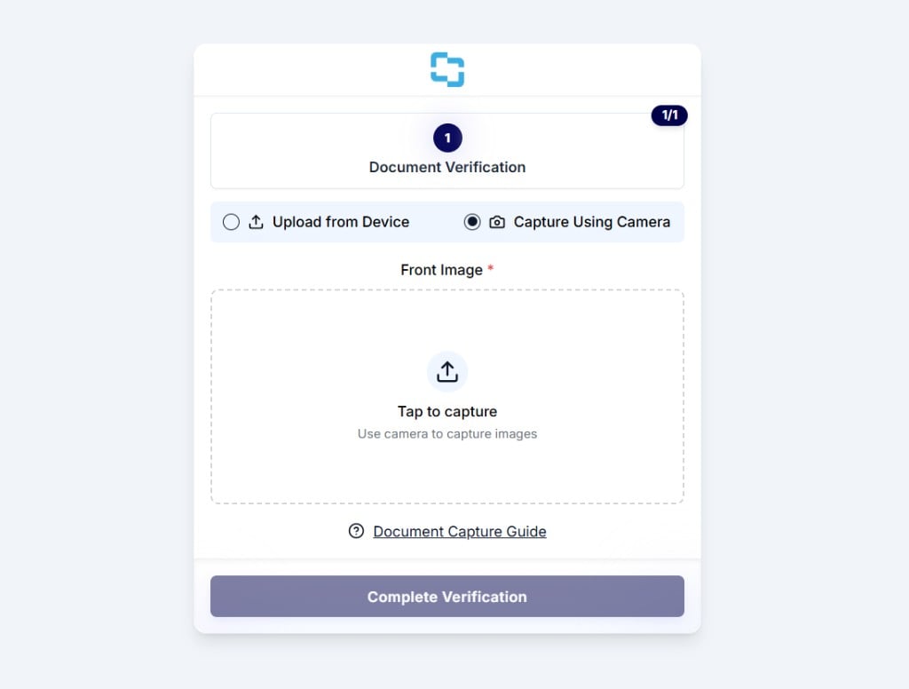 First verification step shown when Skip Welcome and Consent Page is enabled