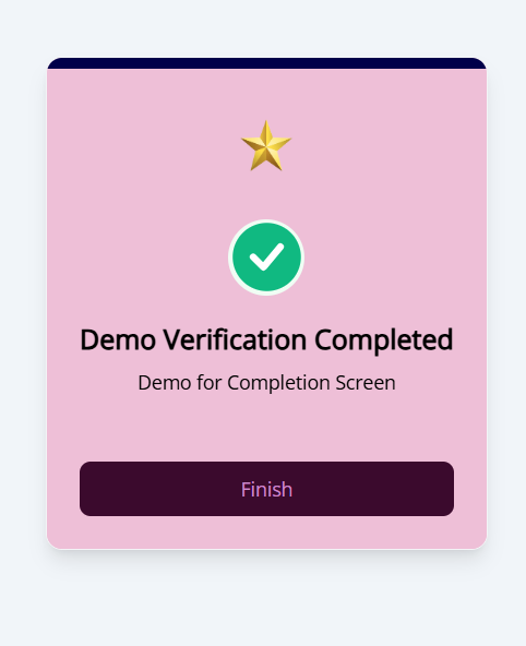 Verification Completed screen showing the updated title and body