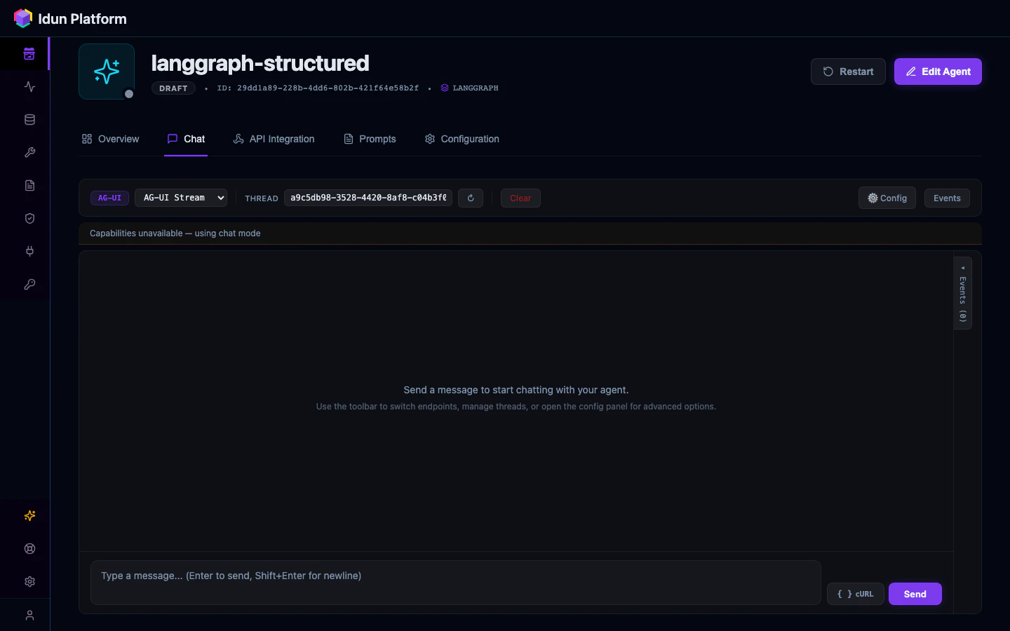 Built-in AG-UI chat playground