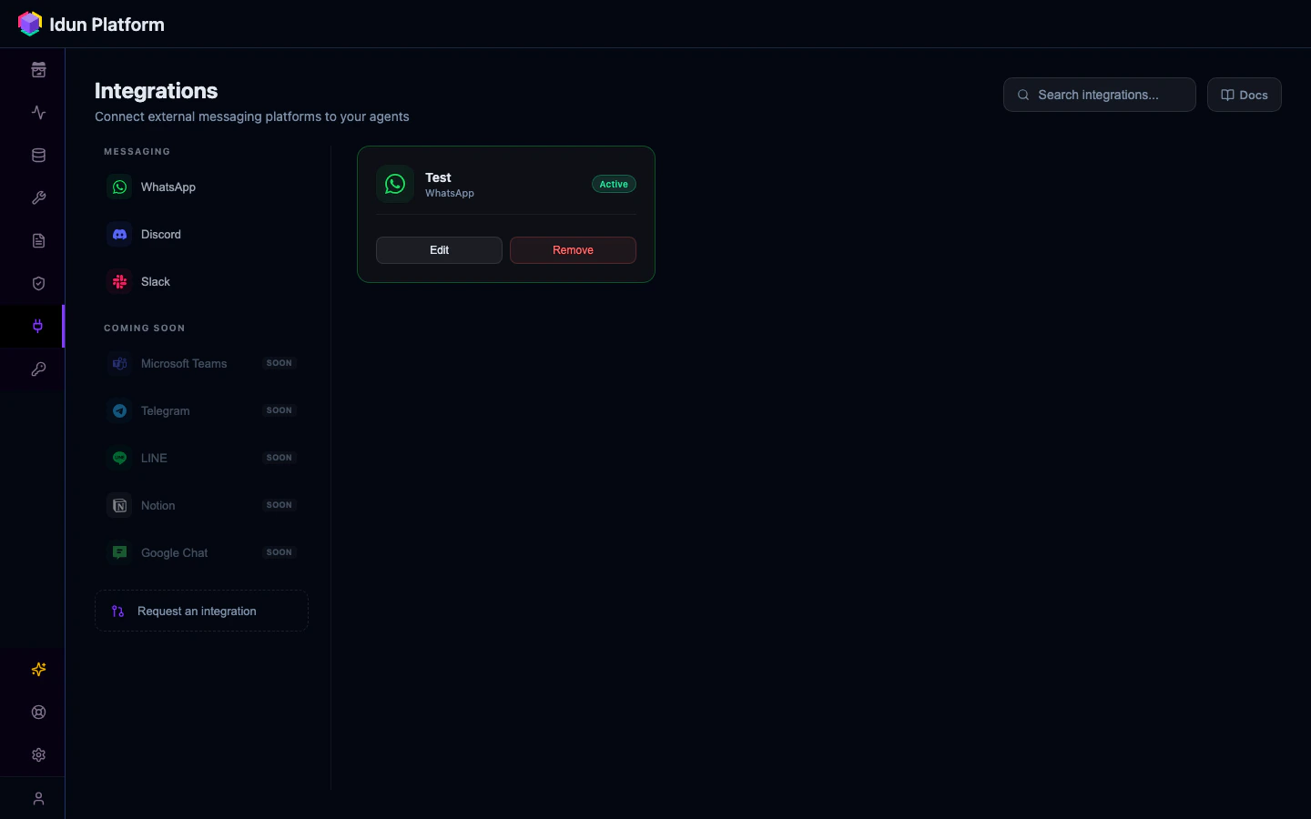 Integrations catalog