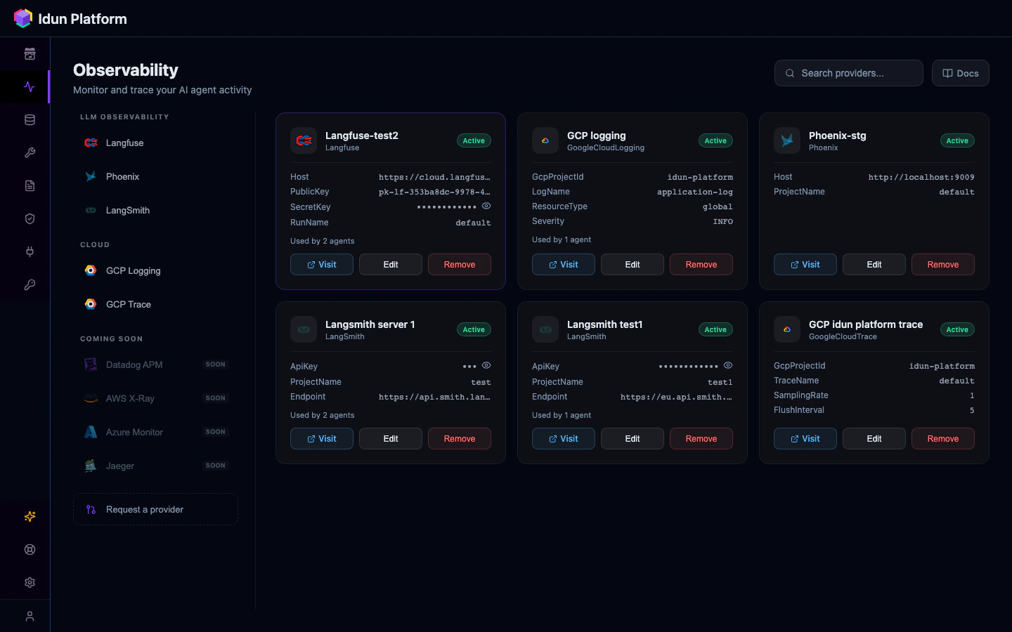 Observability catalog
