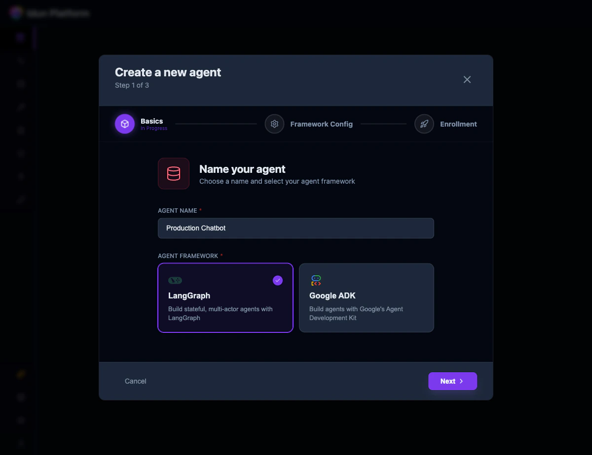 Wizard step 1 — basics