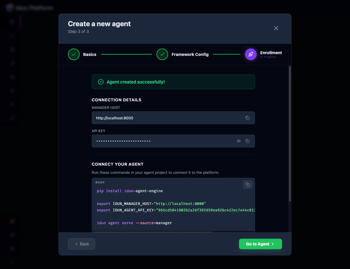 Wizard step 3 — enrollment