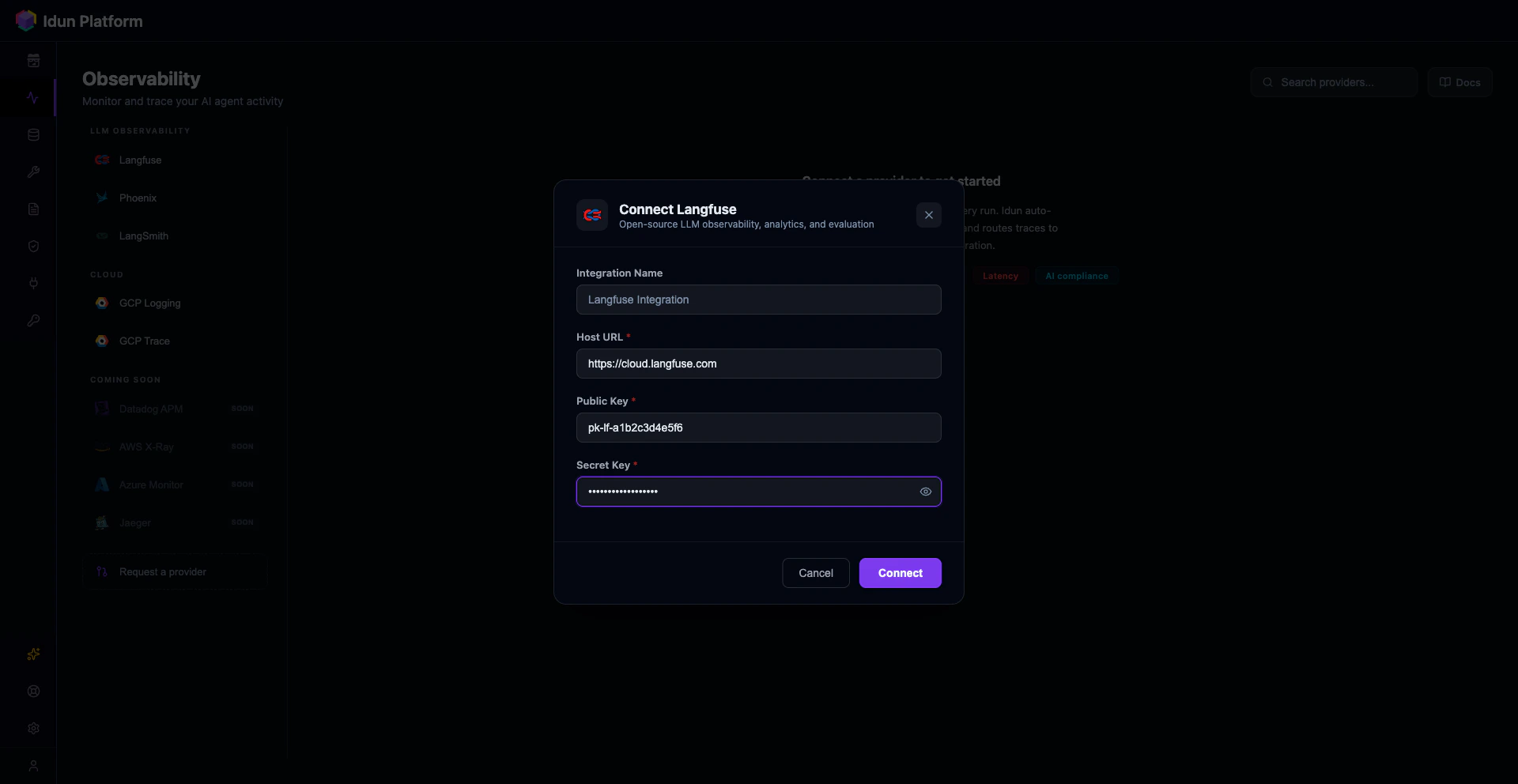 Create Langfuse integration
