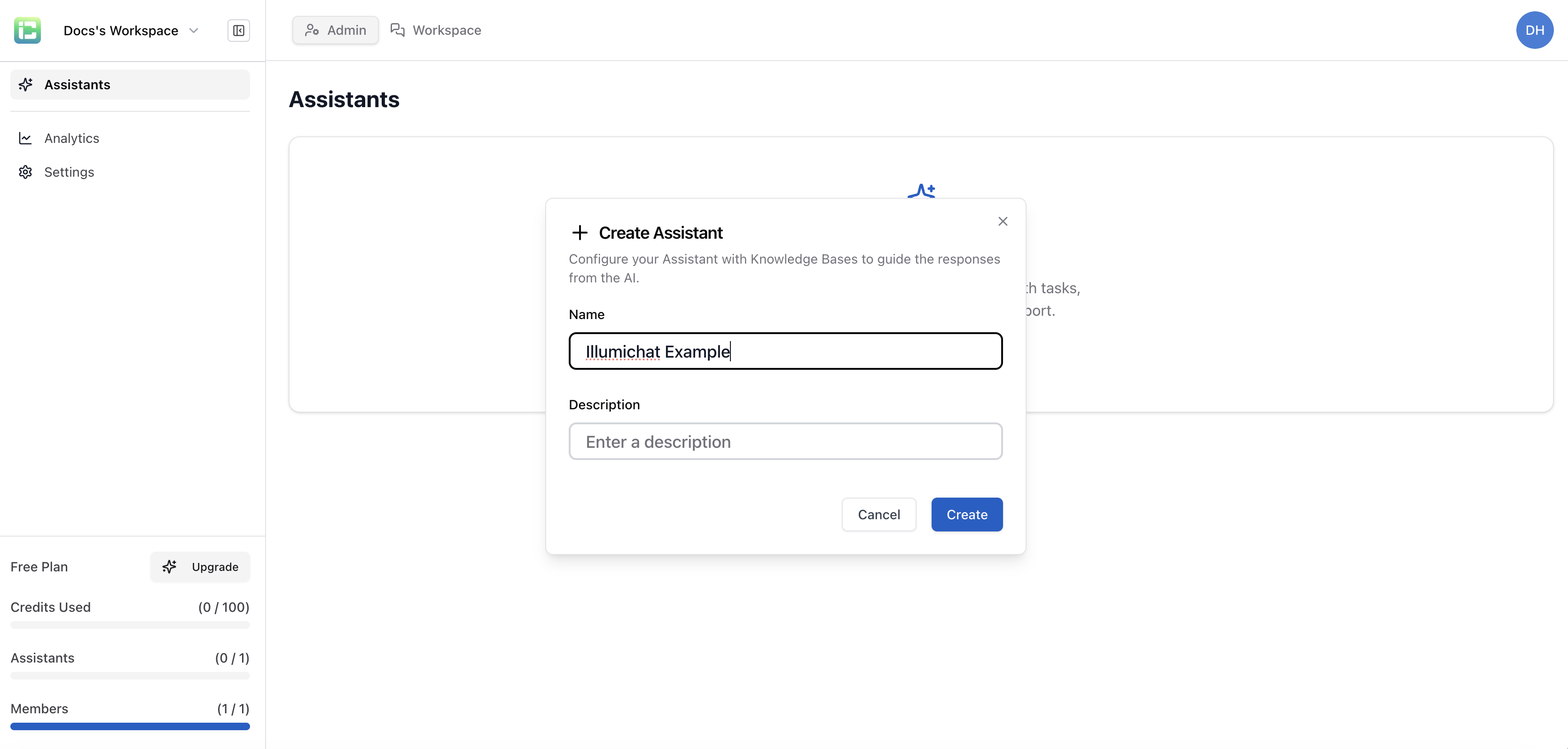 Create Assistant Form