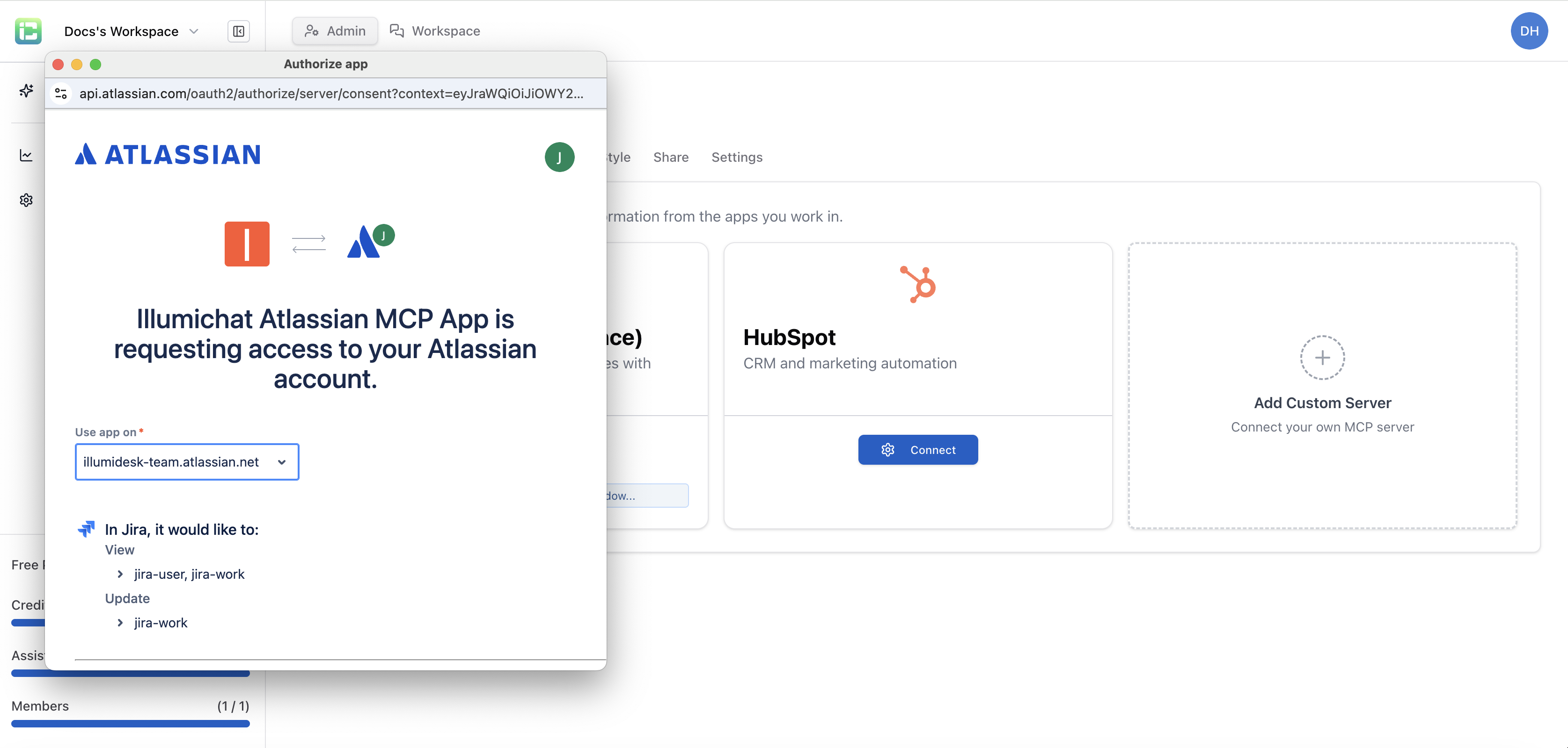 Jira OAuth Modal