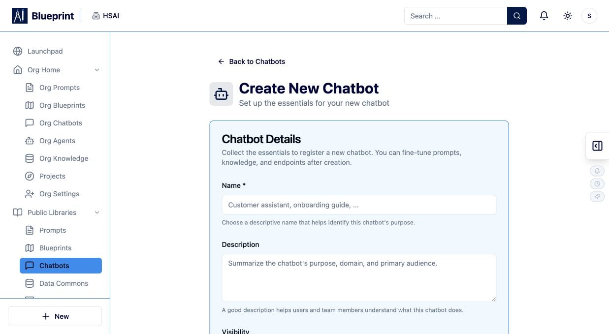 Blueprint Chatbot Setup Full Width