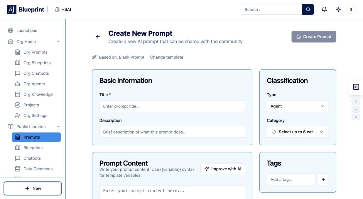 Blueprint Prompt Builder Fields