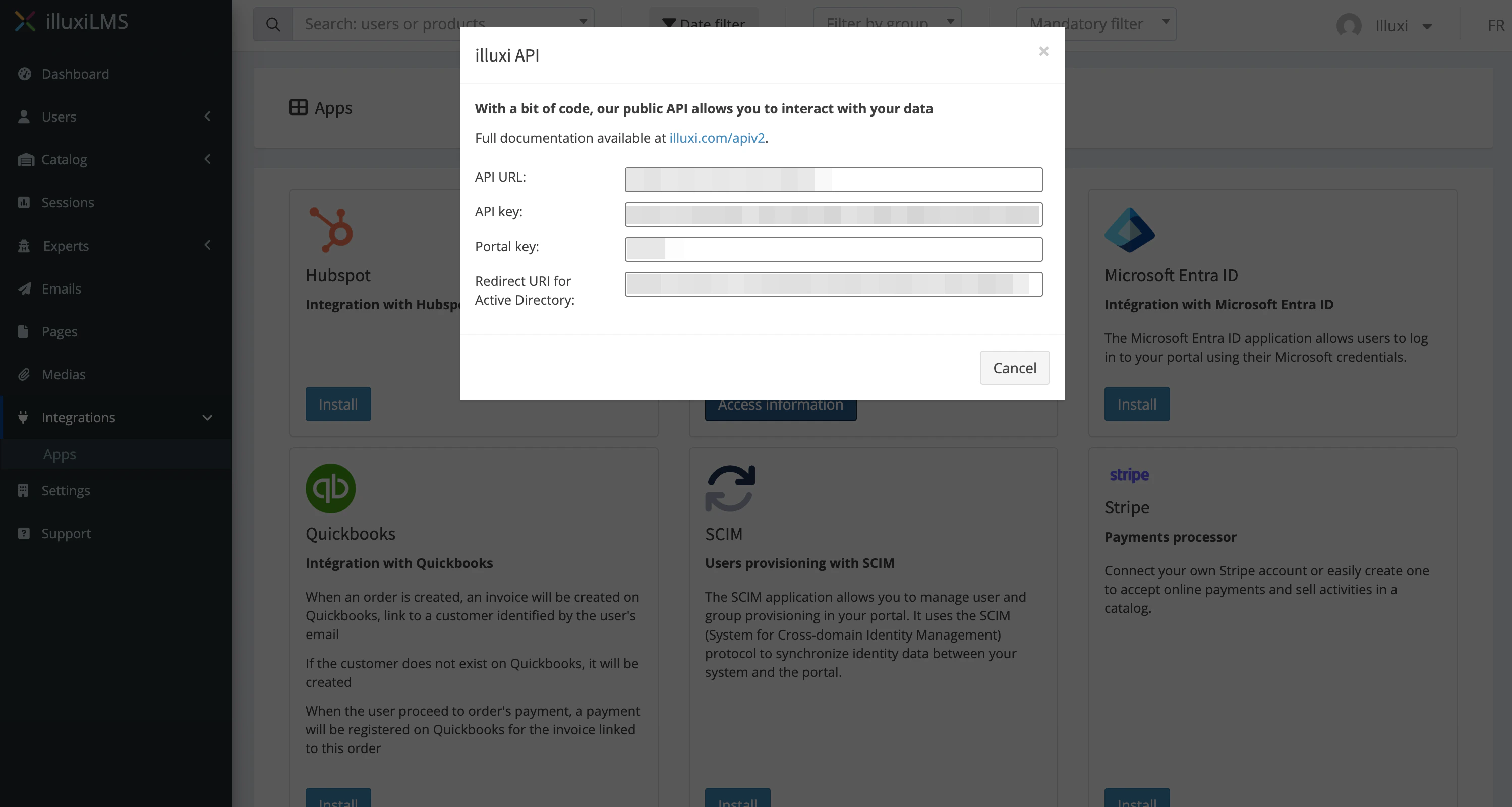 API access info
