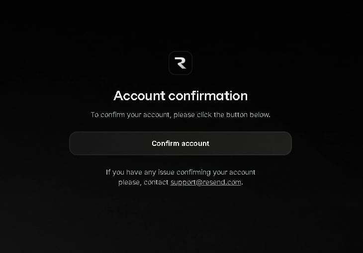 Resend hosted confirmation page