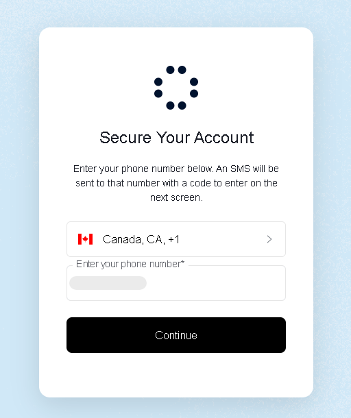 Retell AI phone number field with a country selector