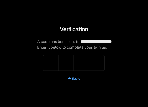 Vercel verification code entry field