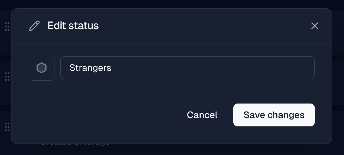 Add Status form with name and color