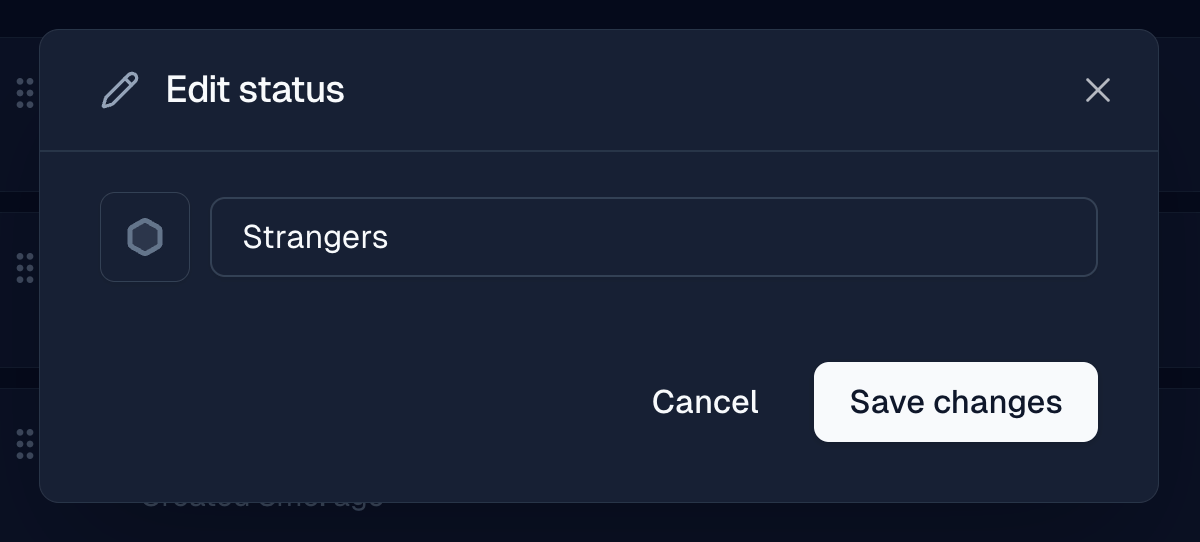 Add Status form with name and color