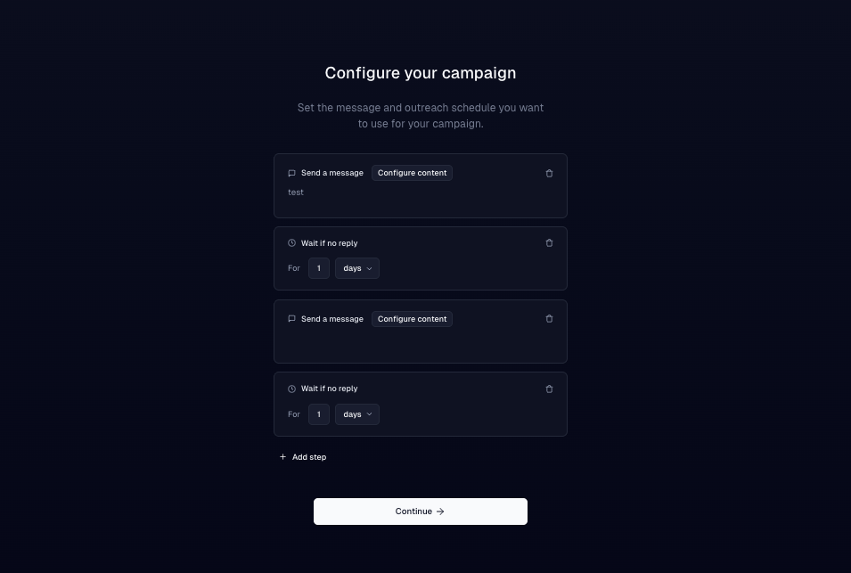 Message preview with variable placeholders