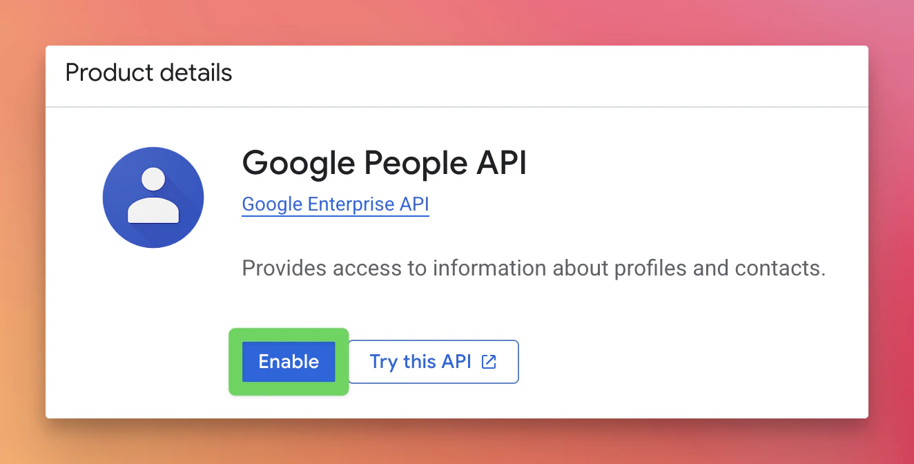 Enable People API
