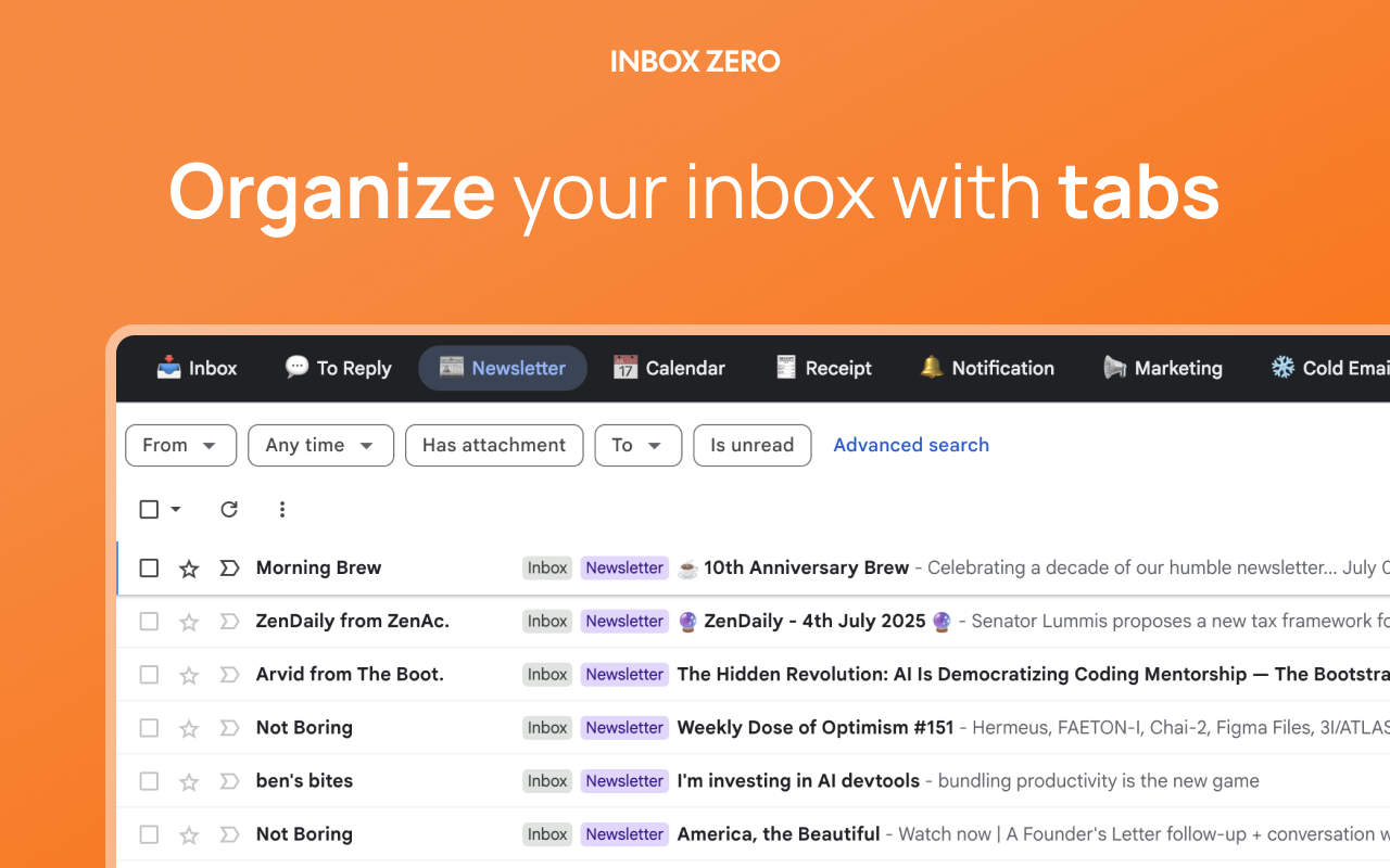 Inbox Zero Tabs Extension