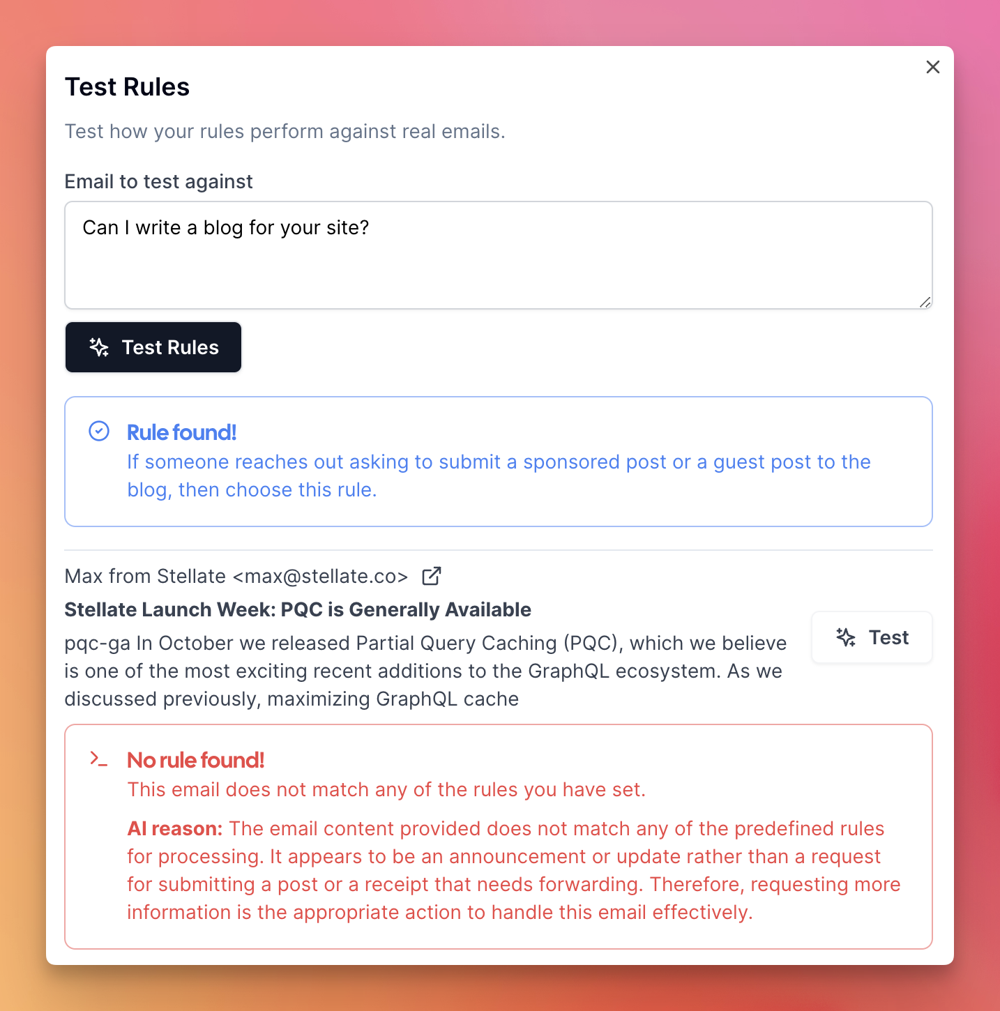 Test Rules