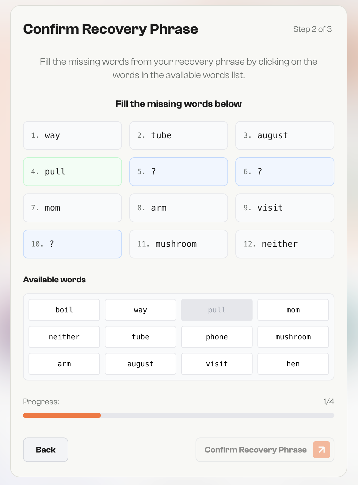 Confirm Seed Phrase Pn Confirm Seed Phrase Pn