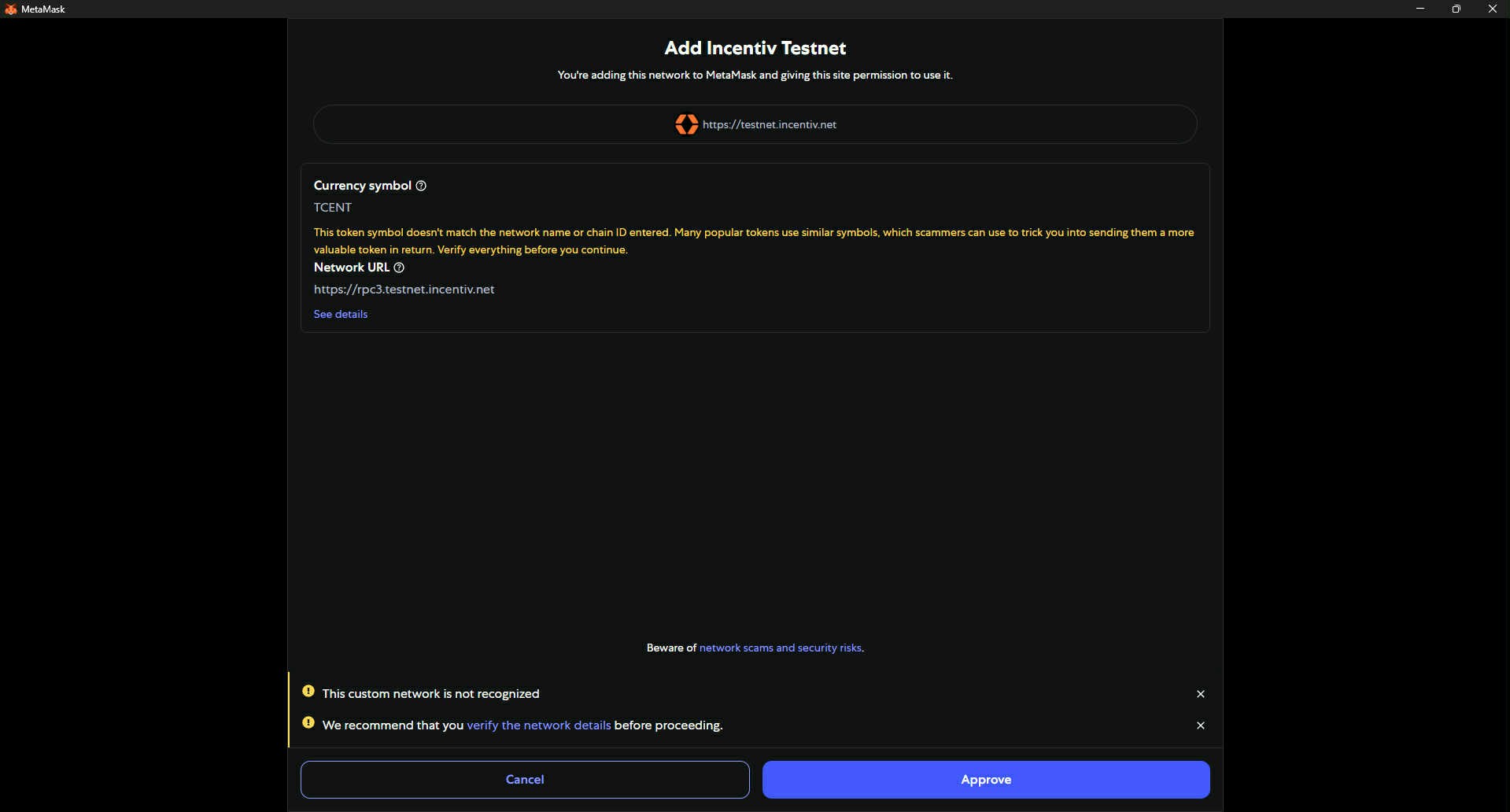 Incentiv Metamask Step 4