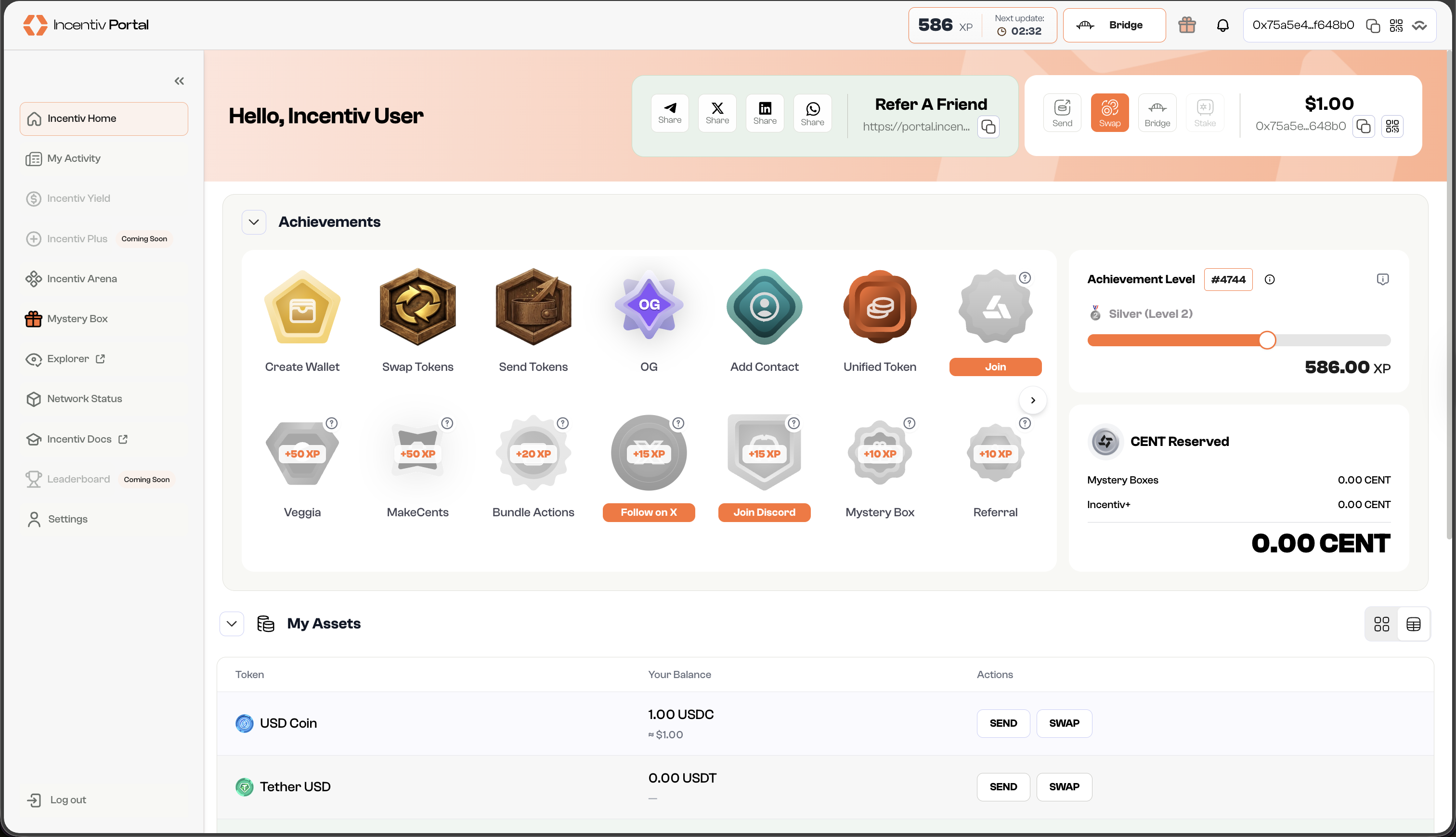 Swap Tokens - Incentiv Docs