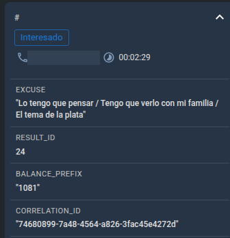 Caso en Bot Manager mostrando los valores cargados en extra_metadata
