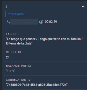Caso en Bot Manager mostrando los valores cargados en extra_metadata