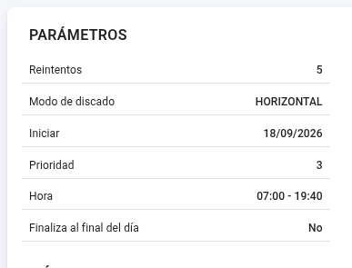 Bloco de parâmetros de uma campanha