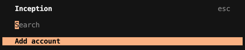 Add account option for the Inception provider in OpenCode