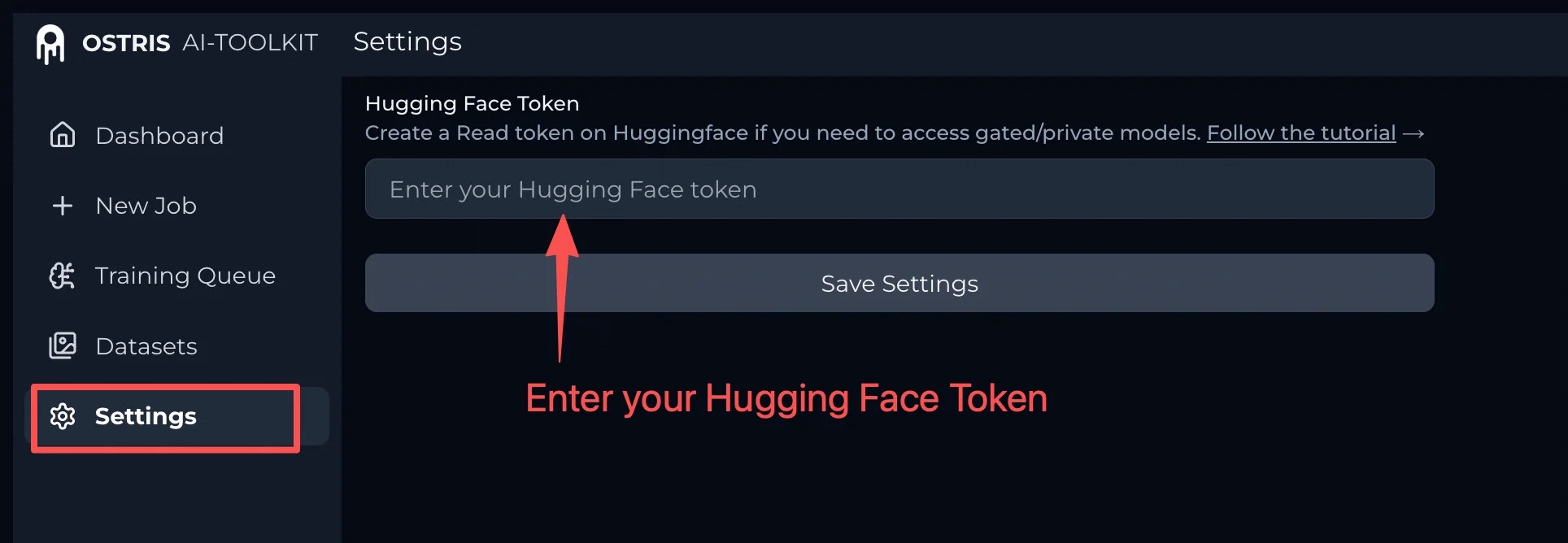 Alt Add Hugging Face token