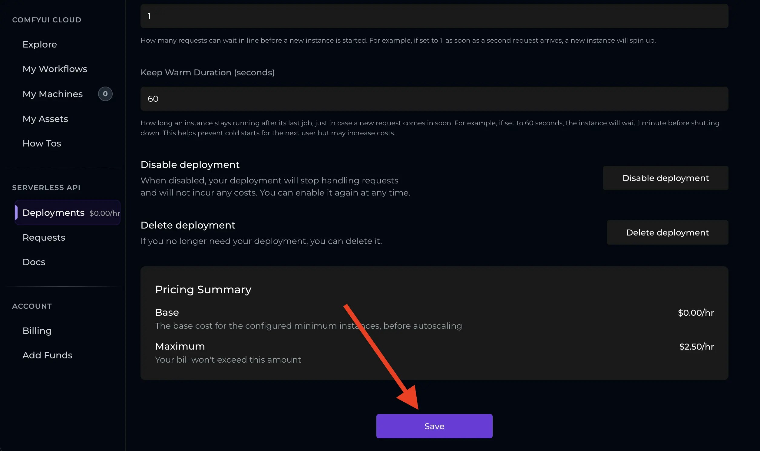 RunComfy Edit Deployment Step #4