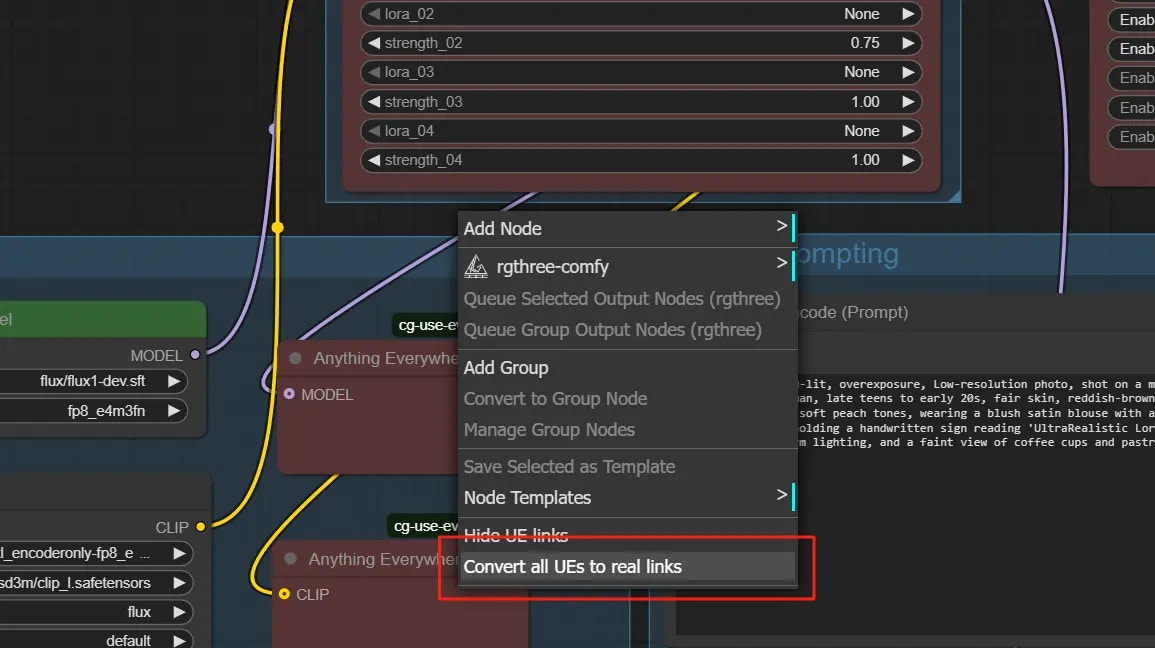 Convert all UEs to real links