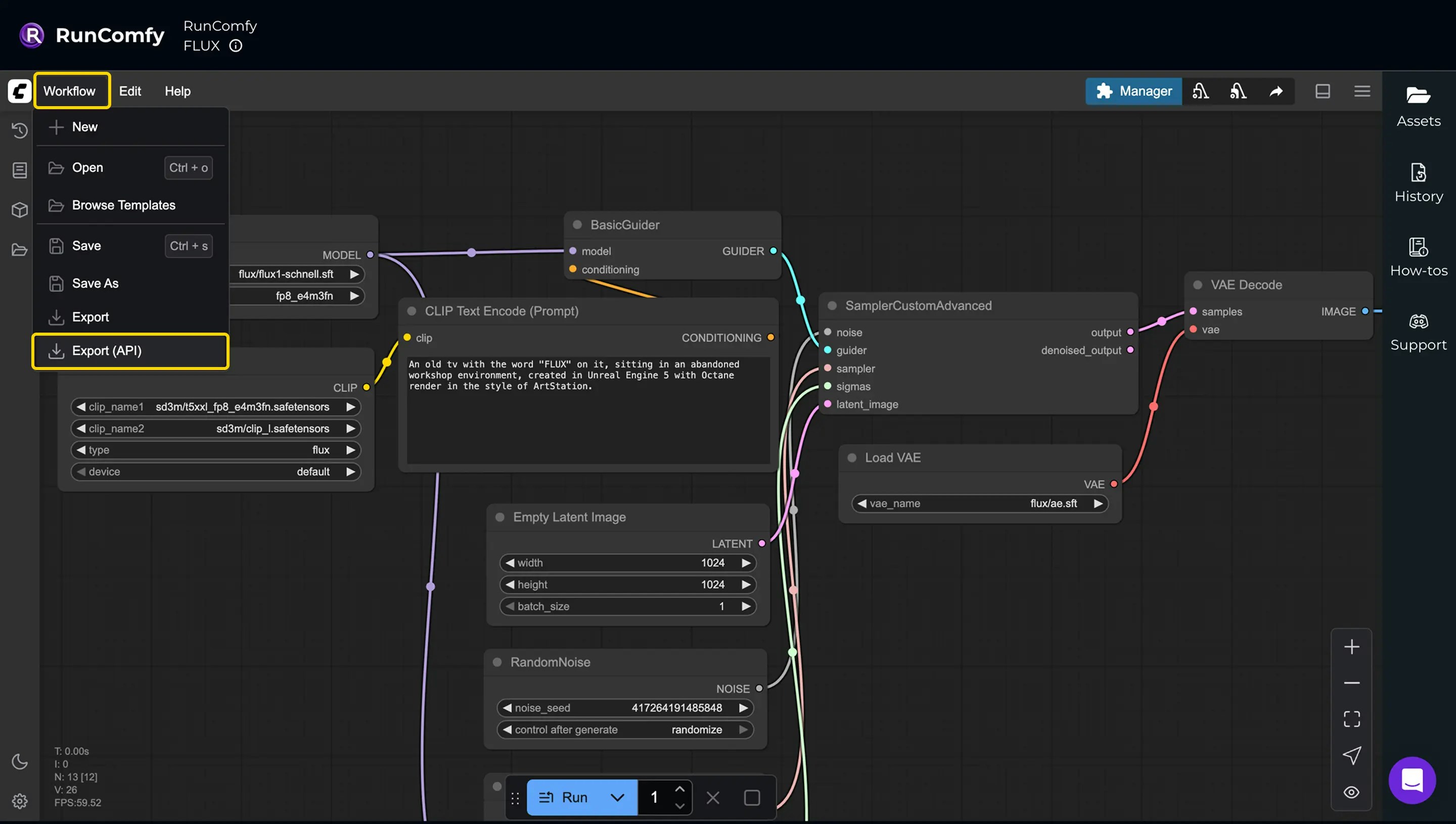 Alt Export API in ComfyUI