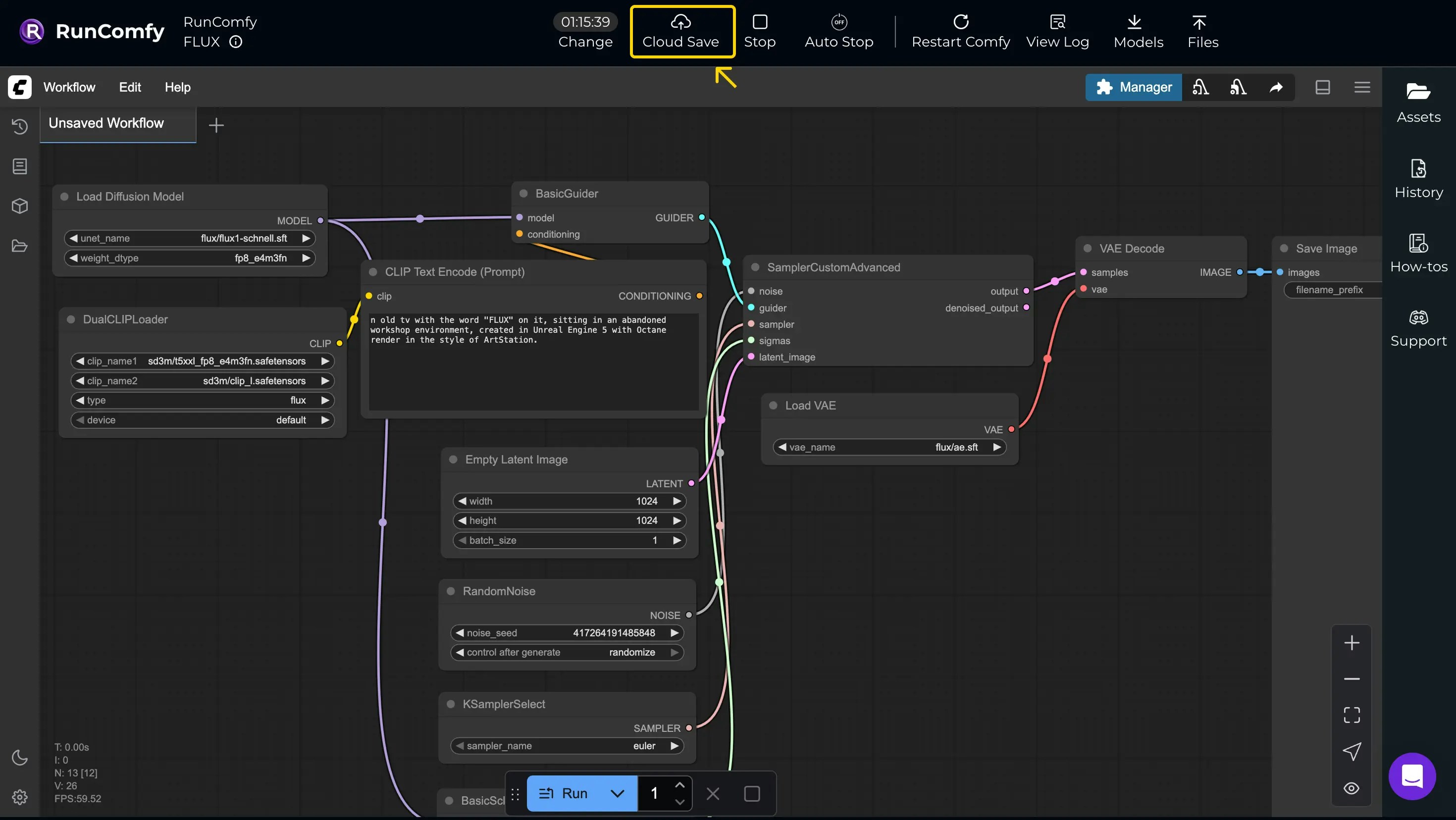 Alt Save Workflow to Cloud in RunComfy