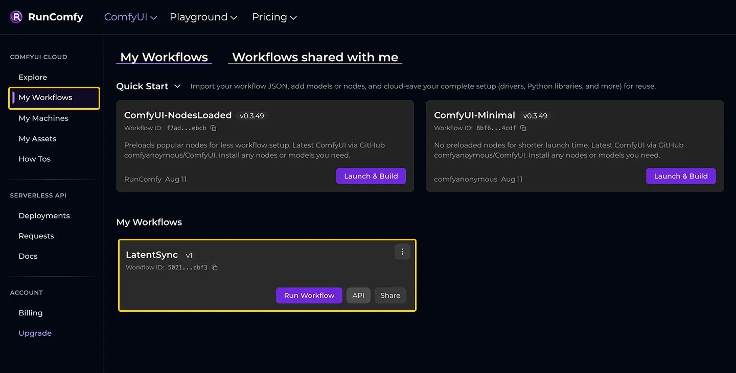Alt Saved Workflows